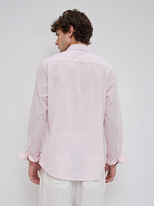 Trendy Lace Pink Fine Textured Shirt