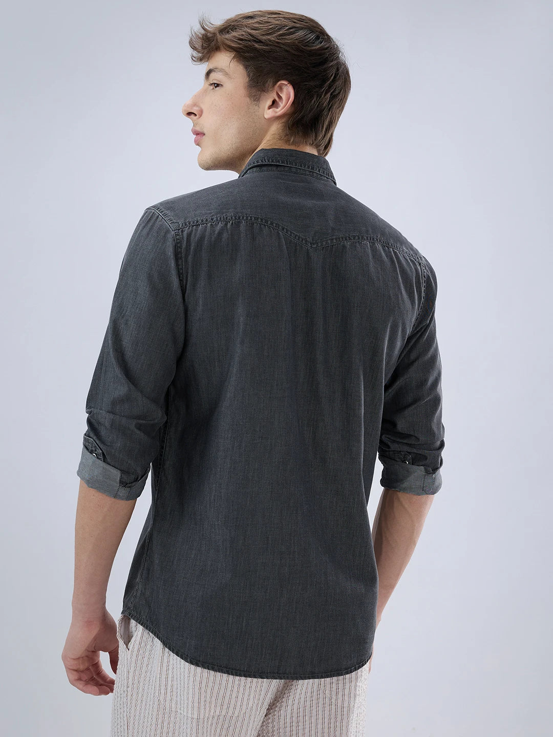 Charcoal Black Twin Pocket Overshirt
