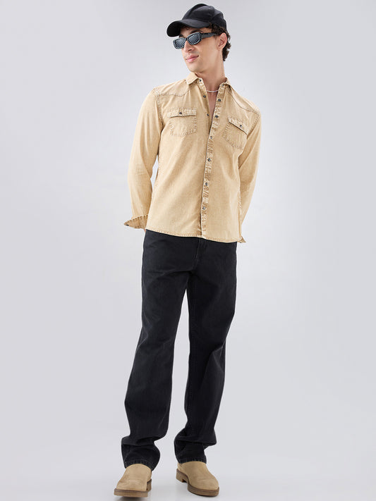 Desert Storm Vintage Acid Wash Double Pocket Shirt