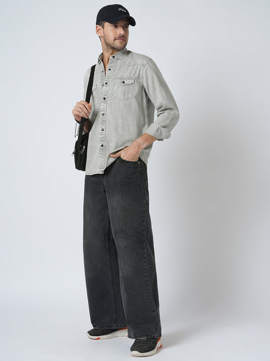 Greystone Acid Wash Double Pocket Shirt
