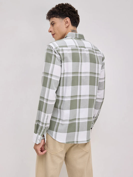 Classic Jade Green & White Plaid Checks Shirt