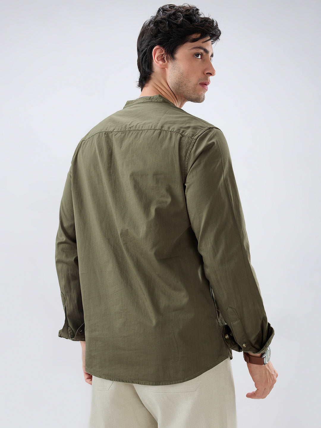 Elegant Olive Poplin Kurta
