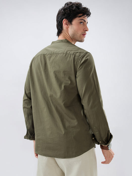 Elegant Olive Poplin Kurta