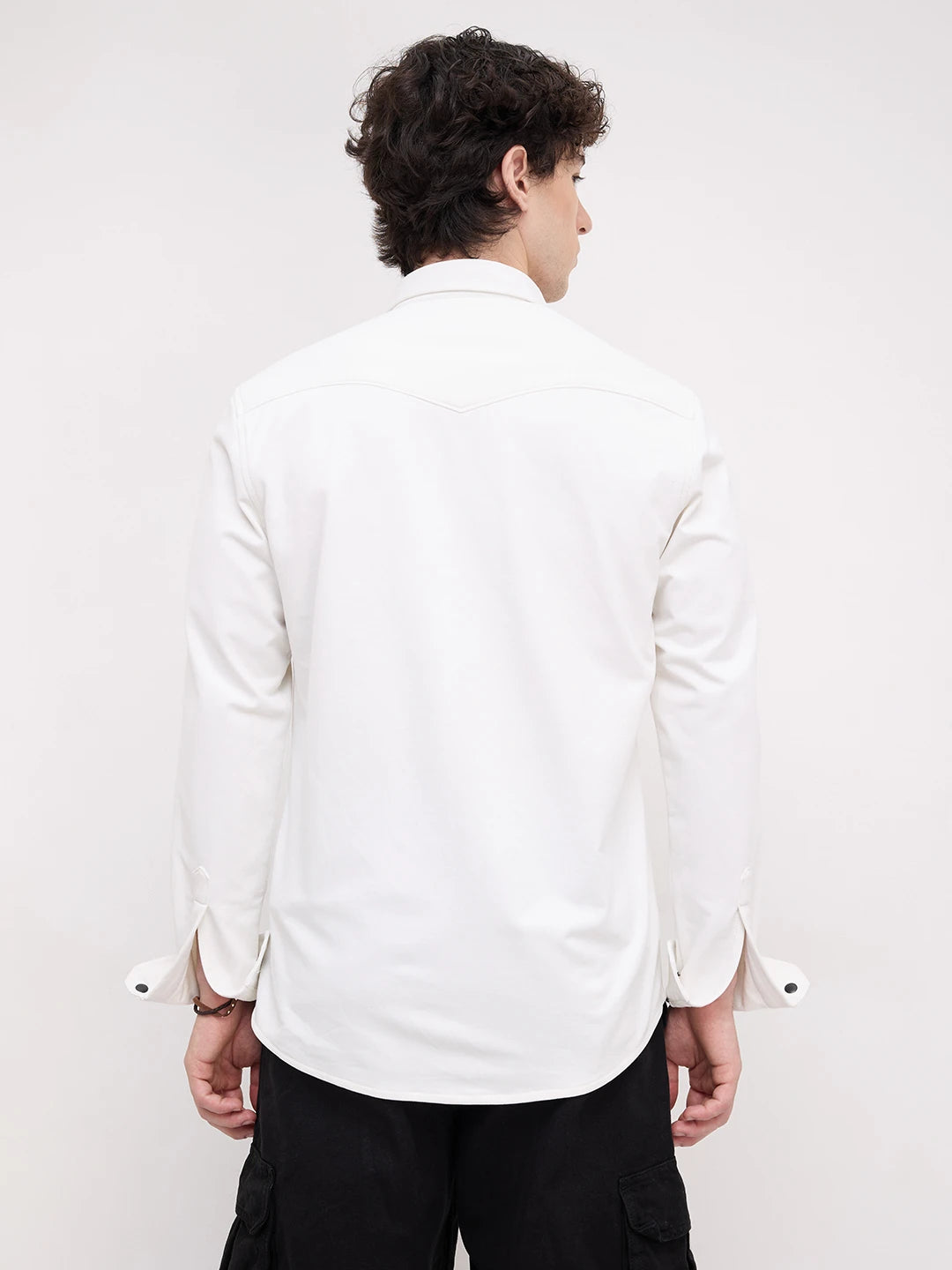Snow White Twin Pocket Knitted Shirt