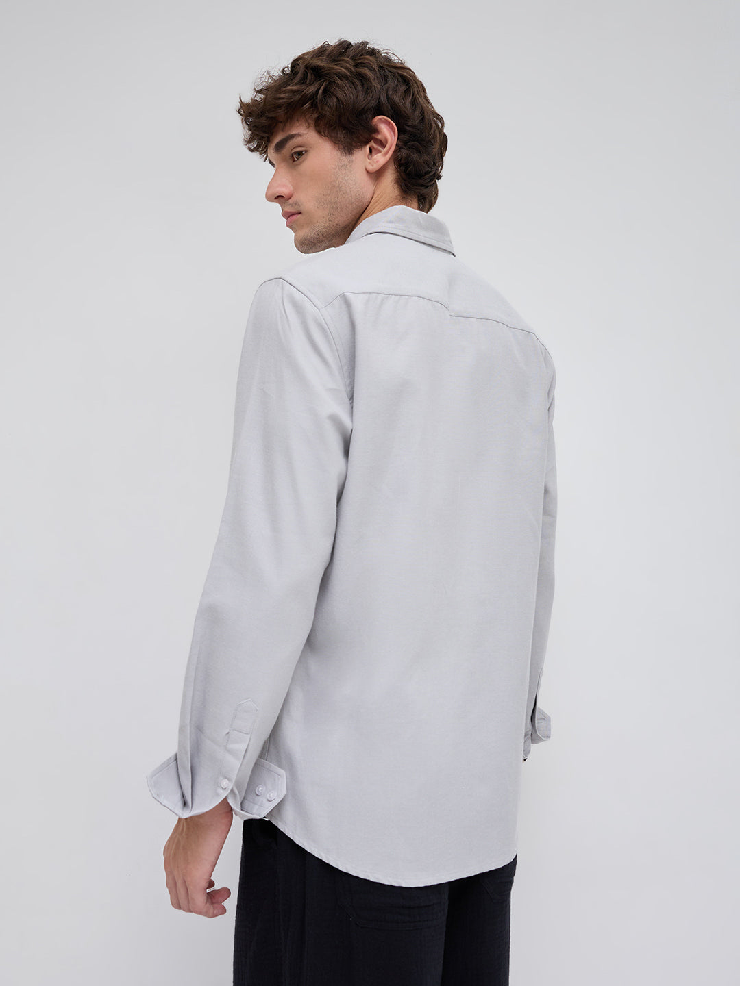 Mist Grey Oxford Clean Everyday Business Shirt