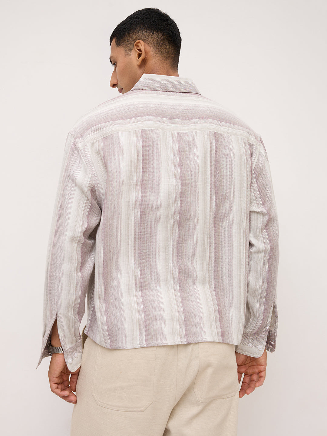 Maroon Multi-tone Terrain Boxy Fit Crop Shirt