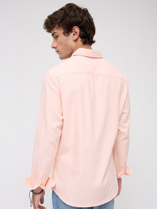 Soft Peach Smooth Finish Shirt
