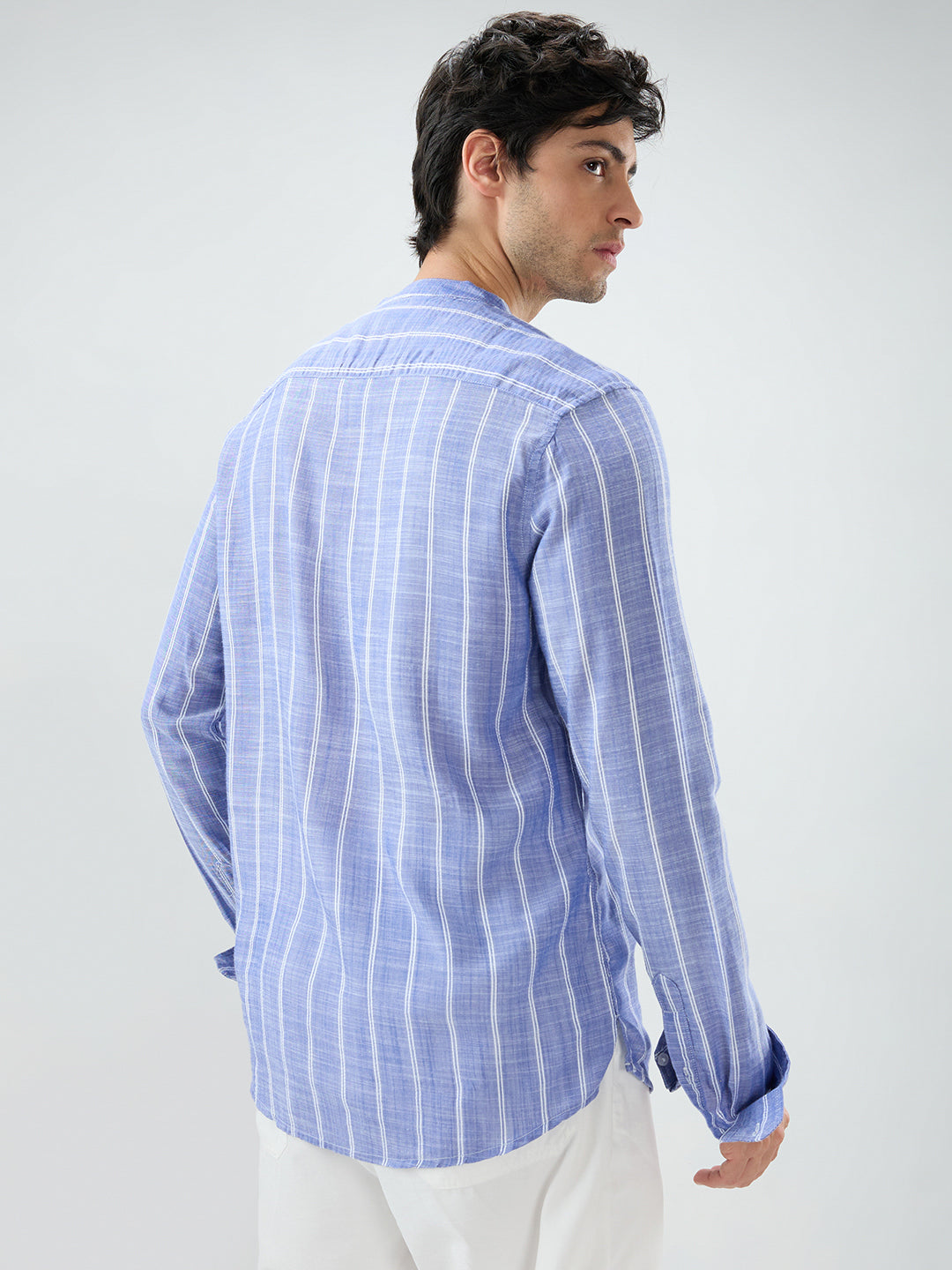 Steel Blue Striped Kurta