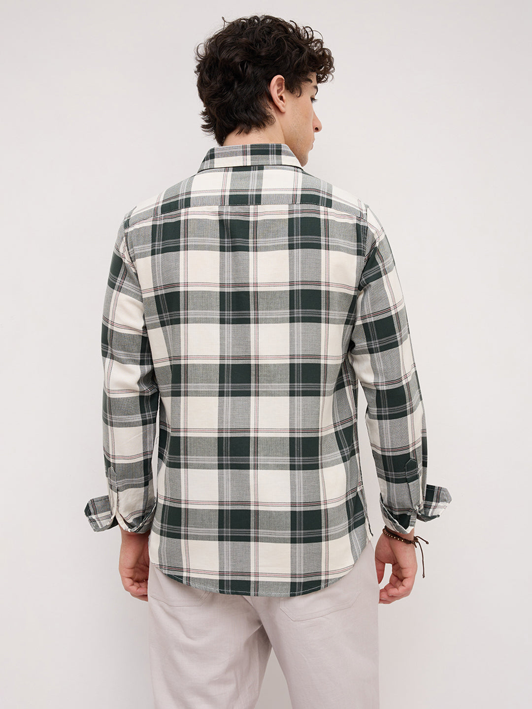 Ivory Forest Plaid Checks Shirt