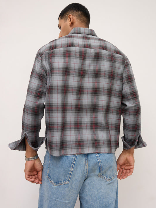 Ashwood Prince Checks Boxy Fit Crop Shirt