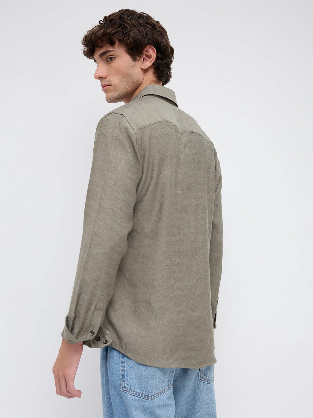 Luxe Olive Fine Frost Textured Shirt