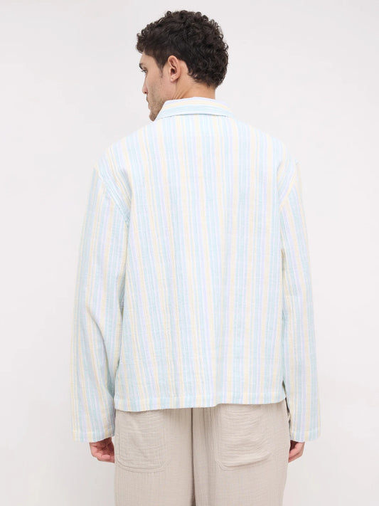 Fresh Pastel Breeze Weekend Escape Cuffless Oversized Shirt