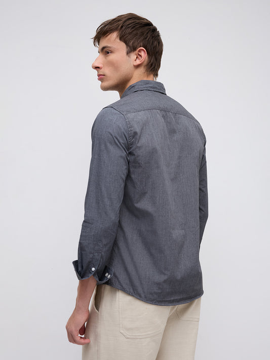 Charcoal Grey Textured Everday Shirt
