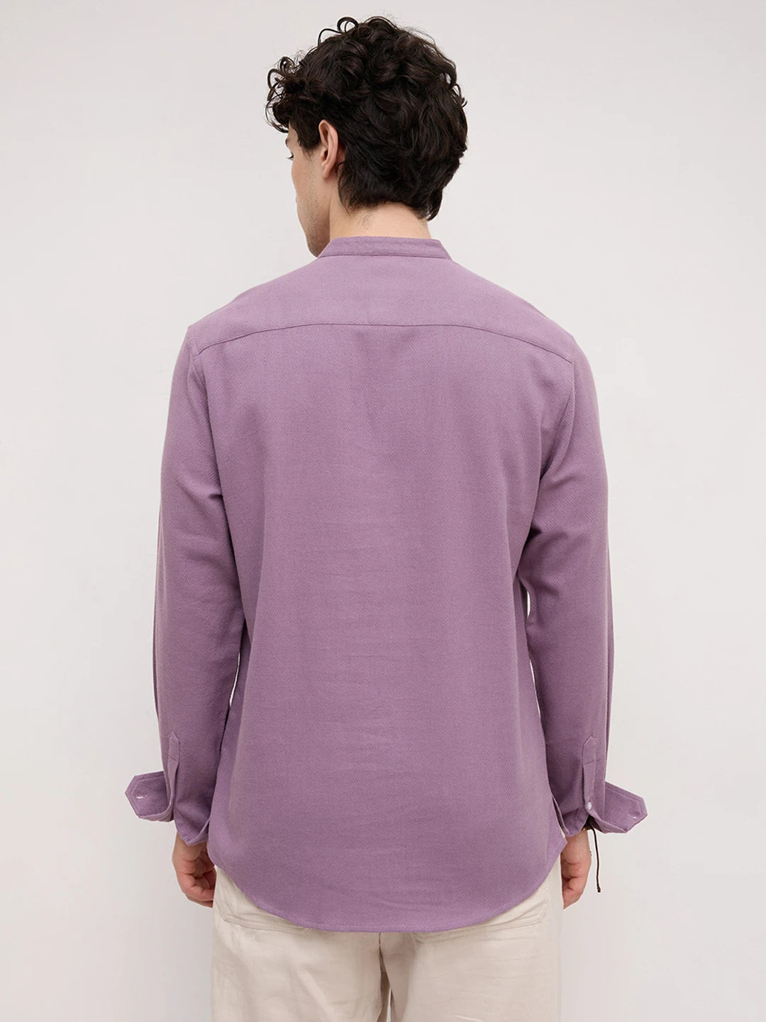 Rich Purple Fine Geometrical Weave Textured Kurta