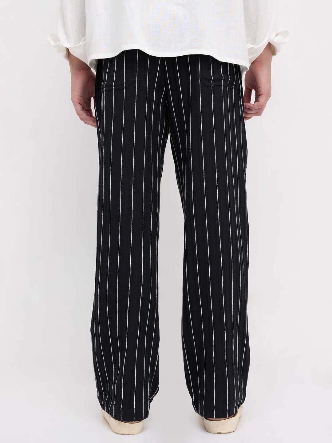 Finesse Black Straight Fit Trousers