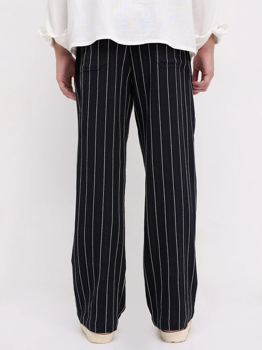 Finesse Black Straight Fit Trousers