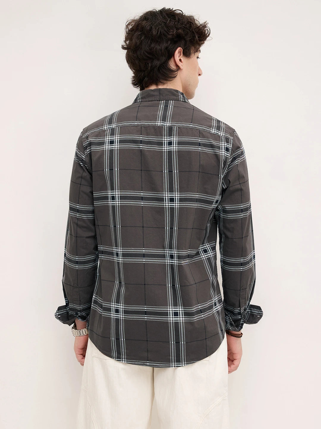 Ash Grey Everyday Plaid Checks Shirt