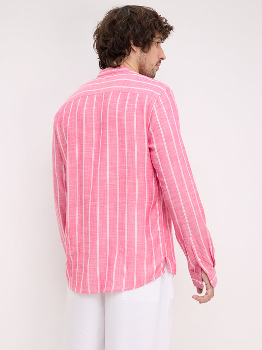 Romantic Rose Pink Striped Kurta