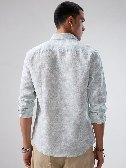 Pastel Green Floral Bloom Shirt