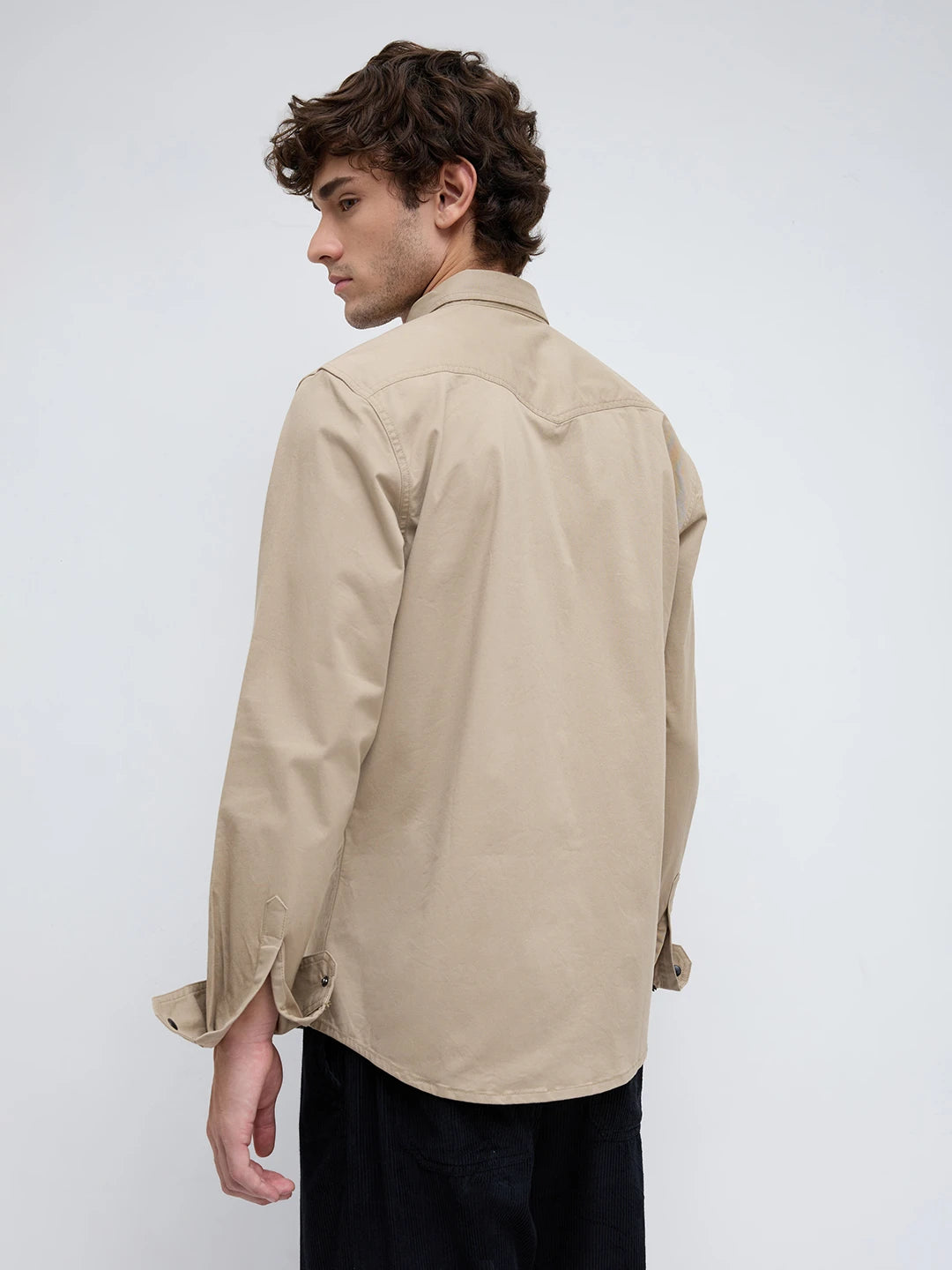 Timeless Khaki Beige Twin Pocket Overshirt