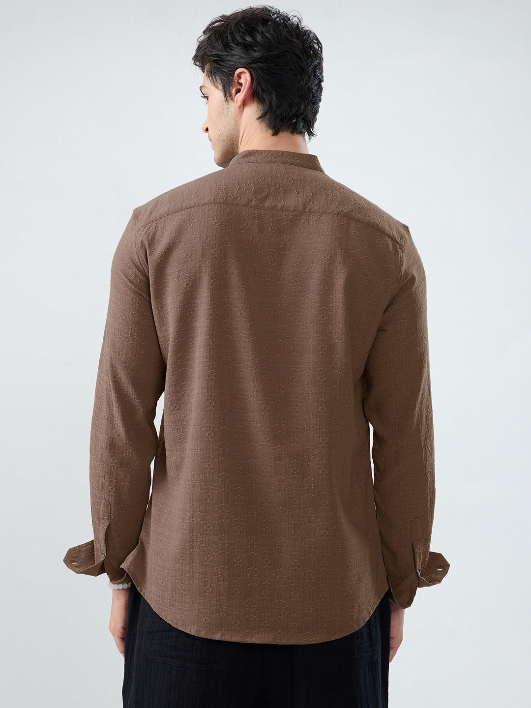 Detailed Ash Grey Jacquard Grace Kurta