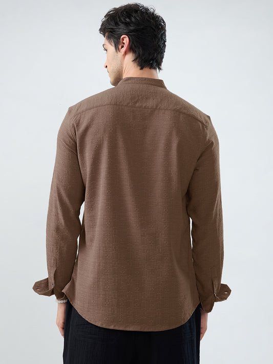 Detailed Ash Grey Jacquard Grace Kurta