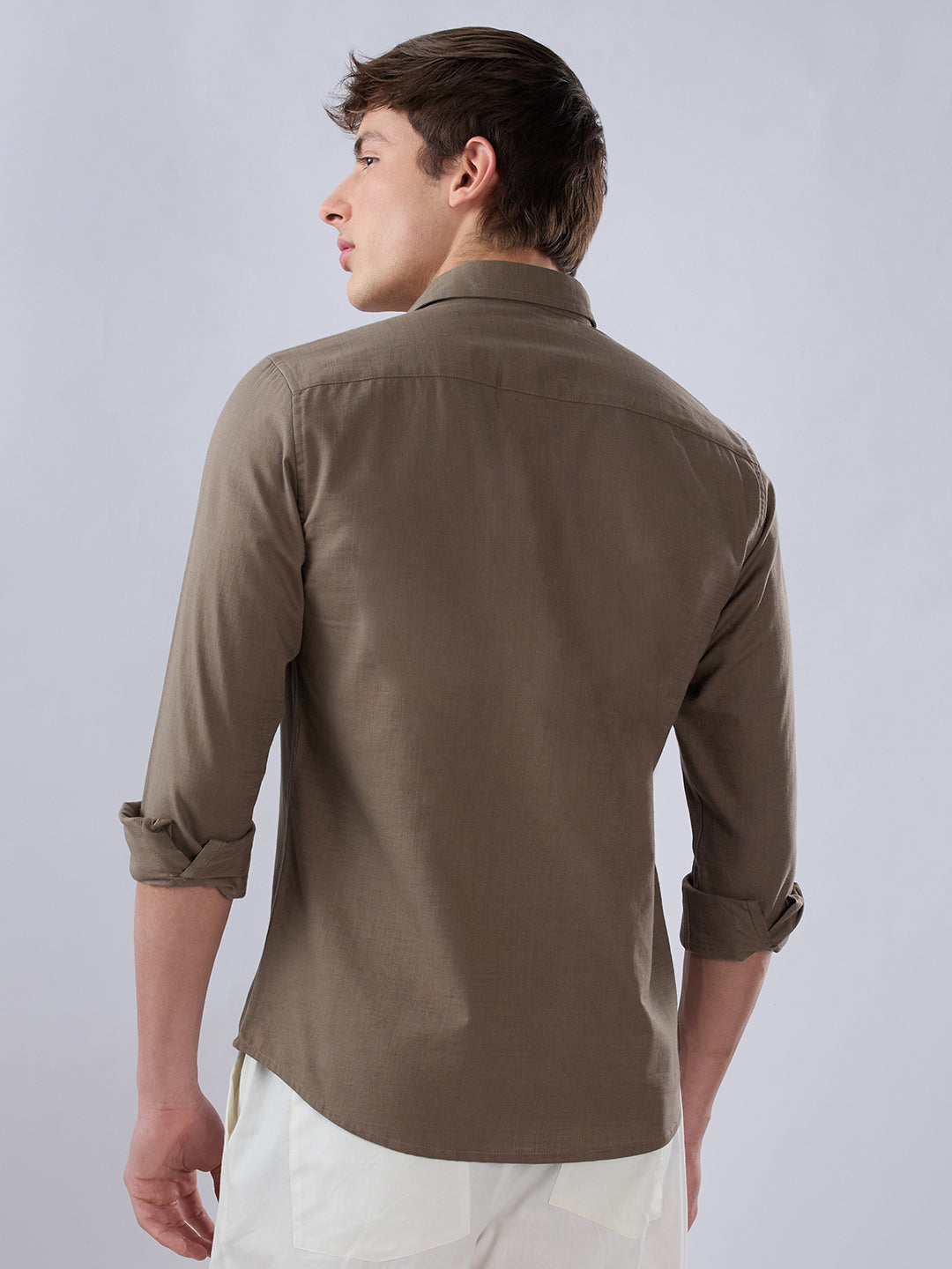 Solid Khaki Fine Weave Everyday Shirt