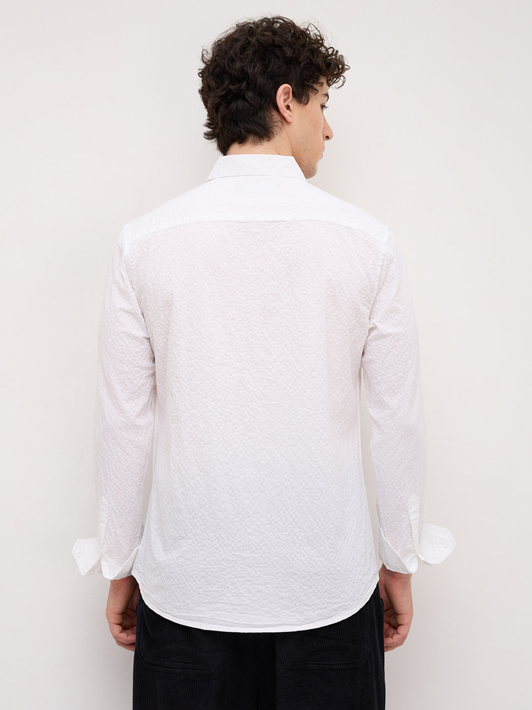 Pearl White Bubble Textured Shirt