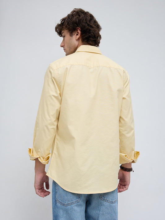 Butter Yellow Oxford Button-Down Collar Business Shirt