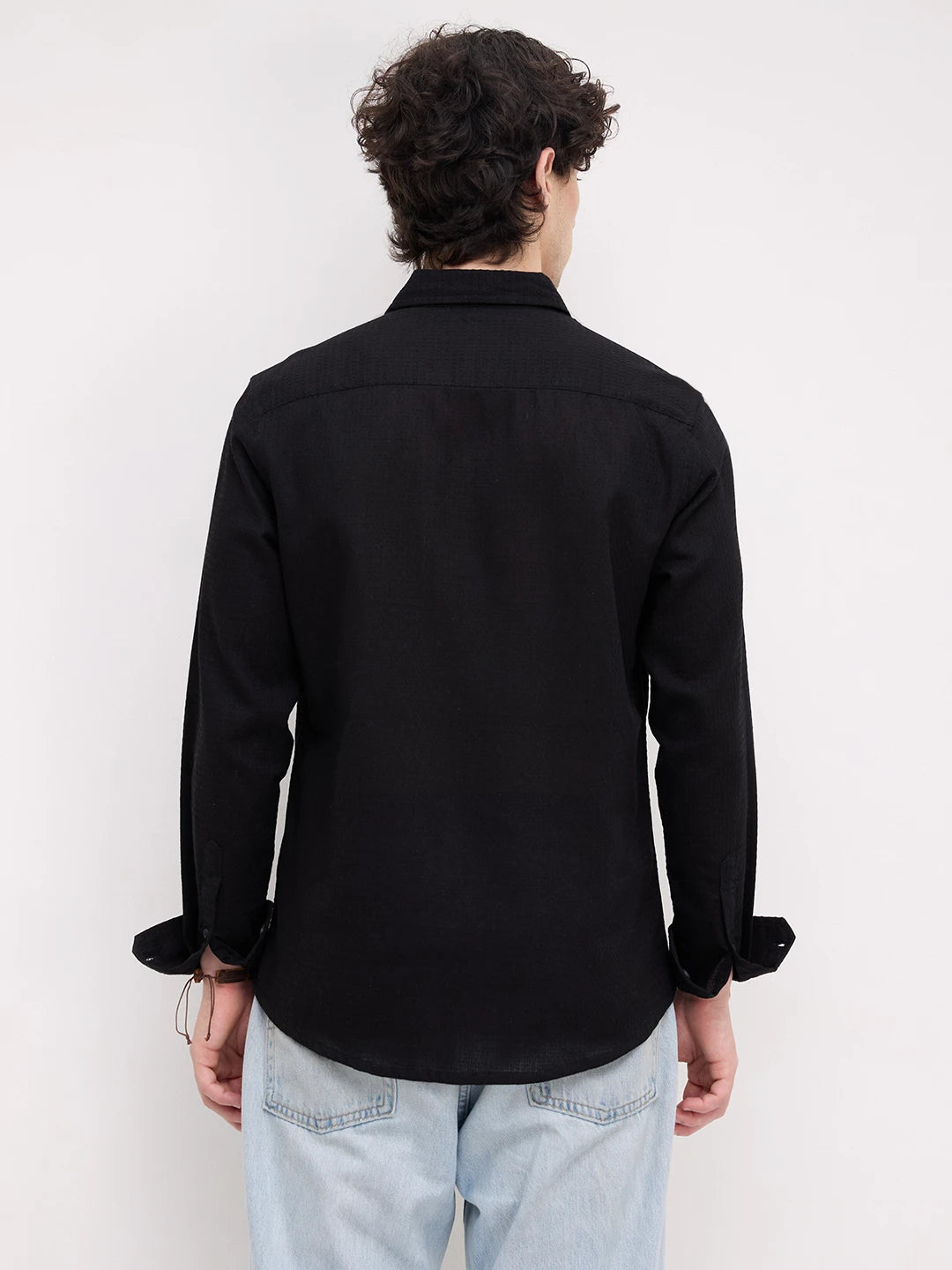 Onyx Black Micro Textured Shirt