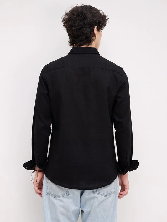 Onyx Black Micro Textured Shirt