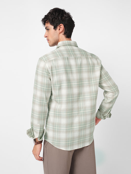 Premium Soft Sage Fine Checks Shirt