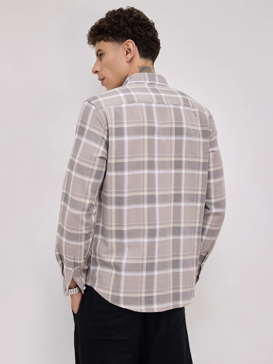 Classic Grey & White Plaid Checks Shirt