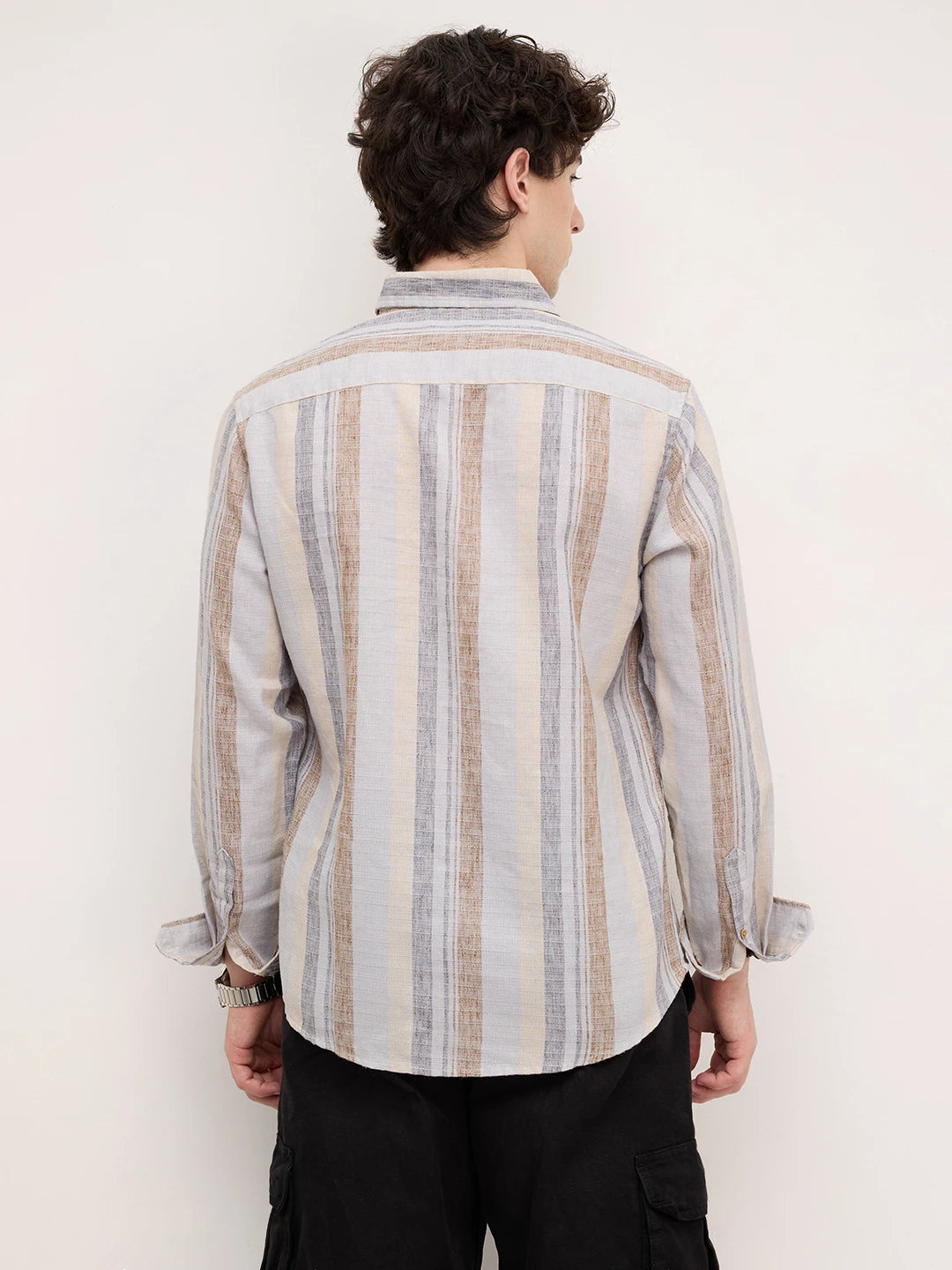 Sandswept Stripes Breezy Linen Blend Shirt