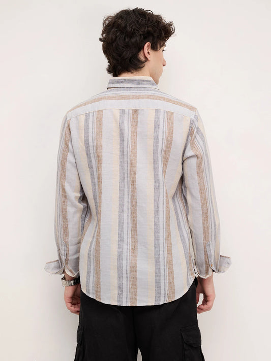 Sandswept Stripes Breezy Linen Blend Shirt