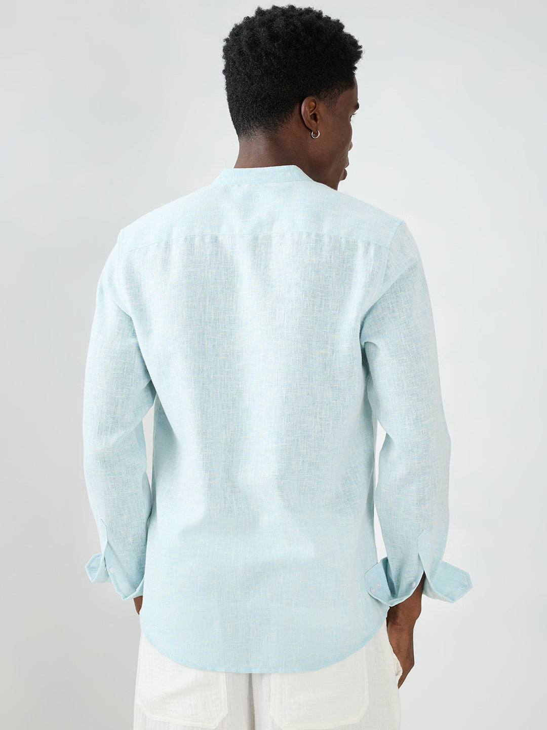 Aqua Mist Slub Textured Vacation Kurta