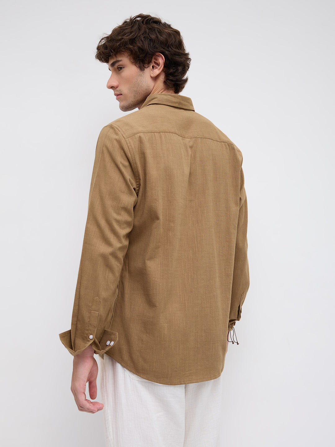Peanut Brown Textured Shirt