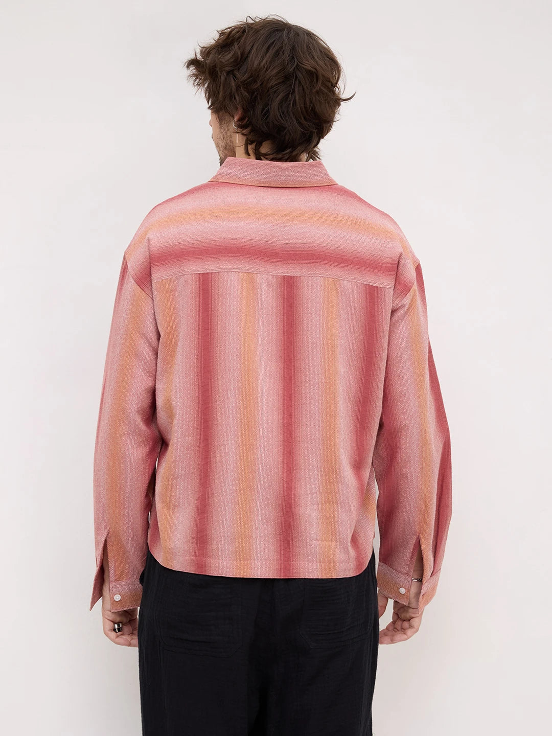 Salmon Pink Nomad ShadowLoom Loop Button Oversized Shirt
