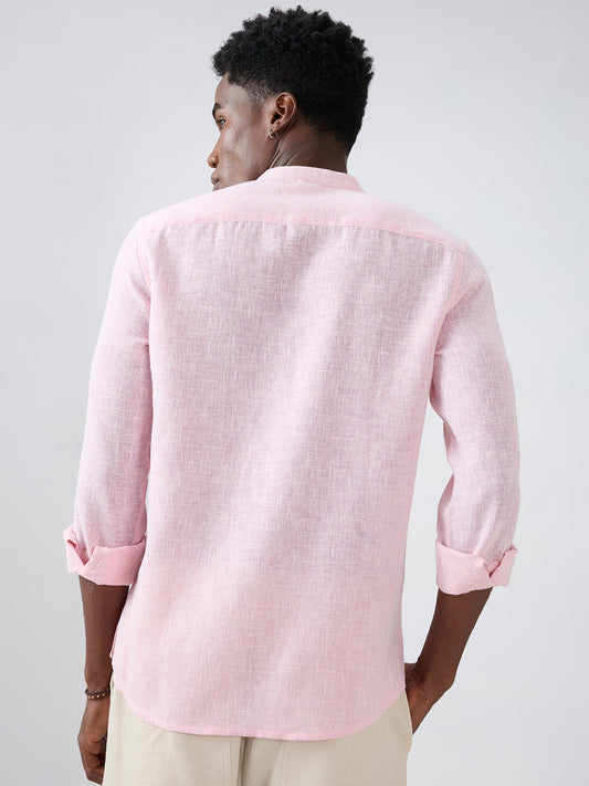 Blush Pink Slub Textured Vacation Kurta