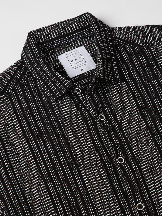 Black & White Tweed Striped Shirt