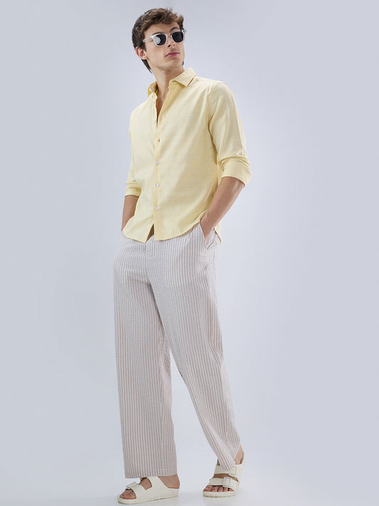 Canary Yellow Luxe Textured Weave Shirt