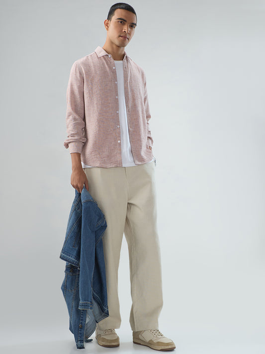 Warm Camel Brown Textured Shirt