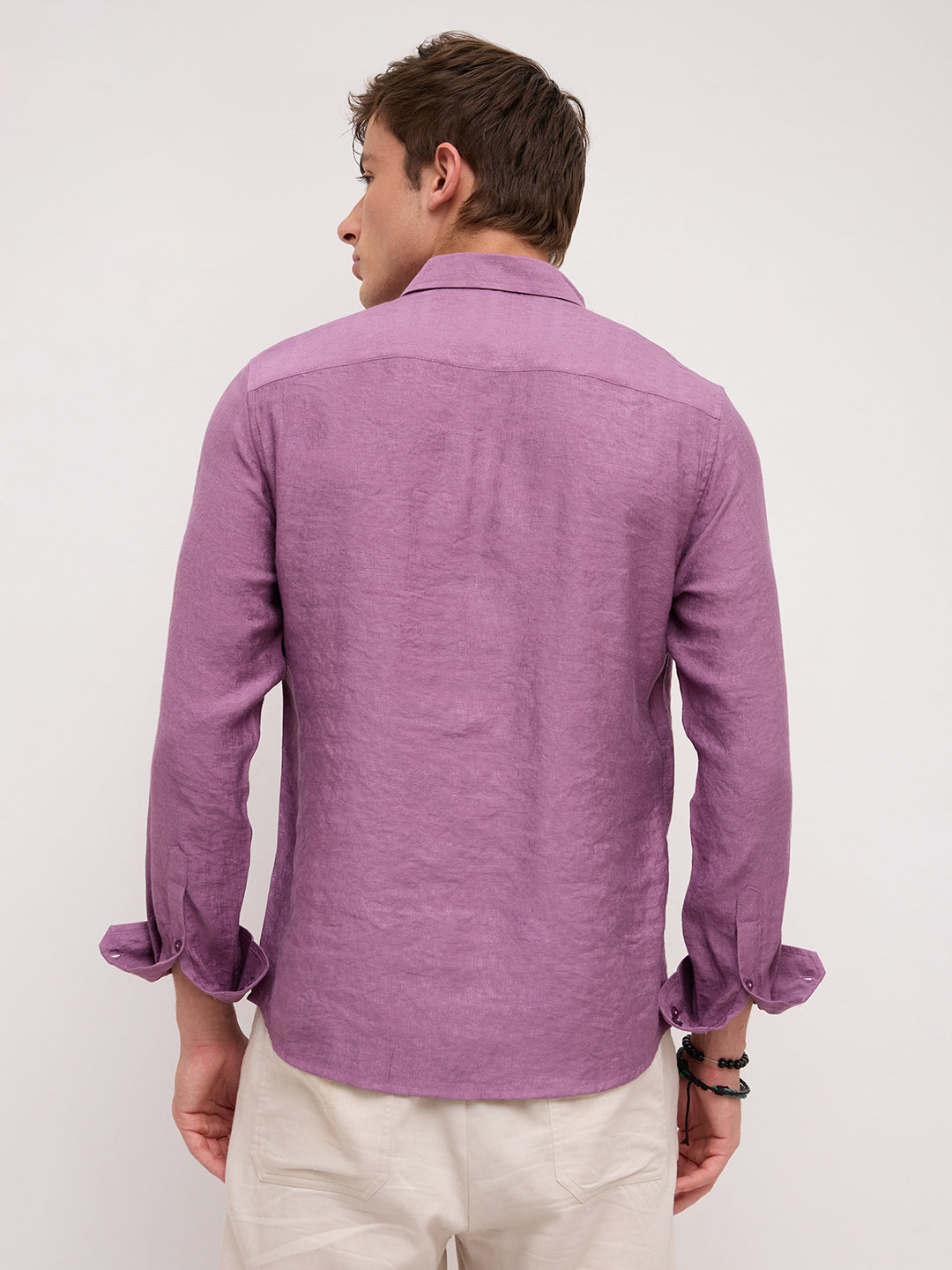 Heather Mauve Crinkled Shirt