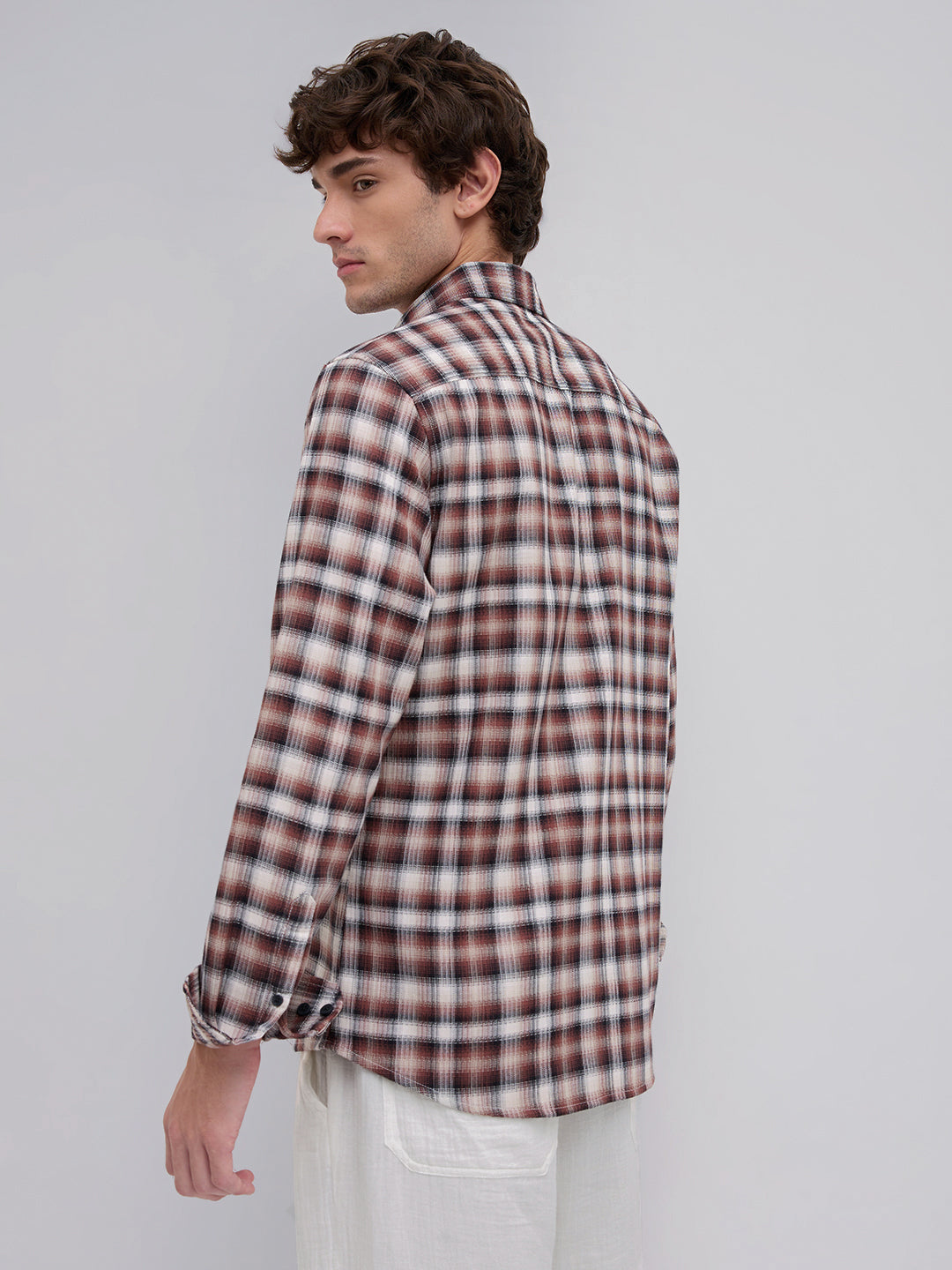 Brown & Ivory Shadow Checks Shirt