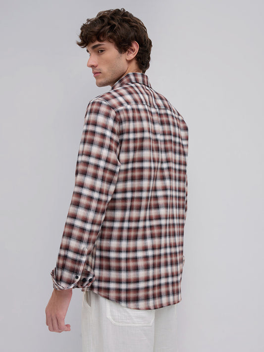 Brown & Ivory Shadow Checks Shirt