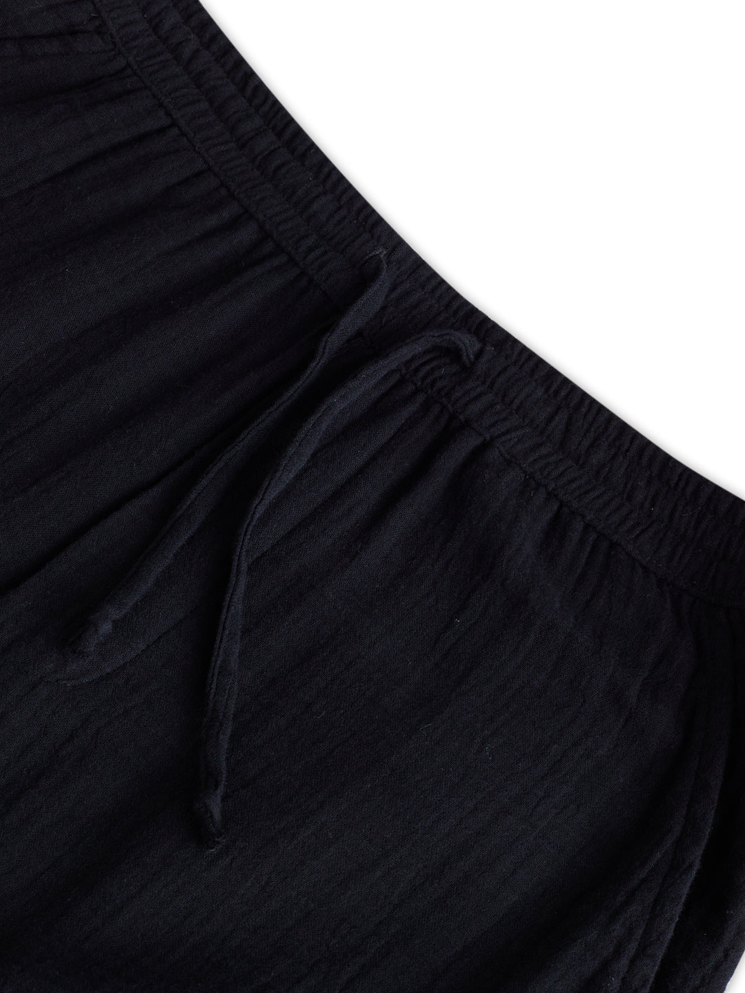 Classic Black Double Cloth Straight-Fit Trousers