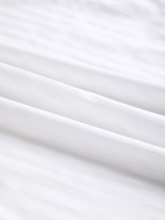 Luminous Pearl White Striped Kurta