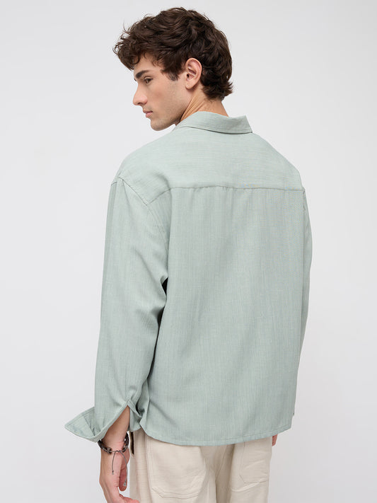 Misty Moss Green Fine Weave Shirt