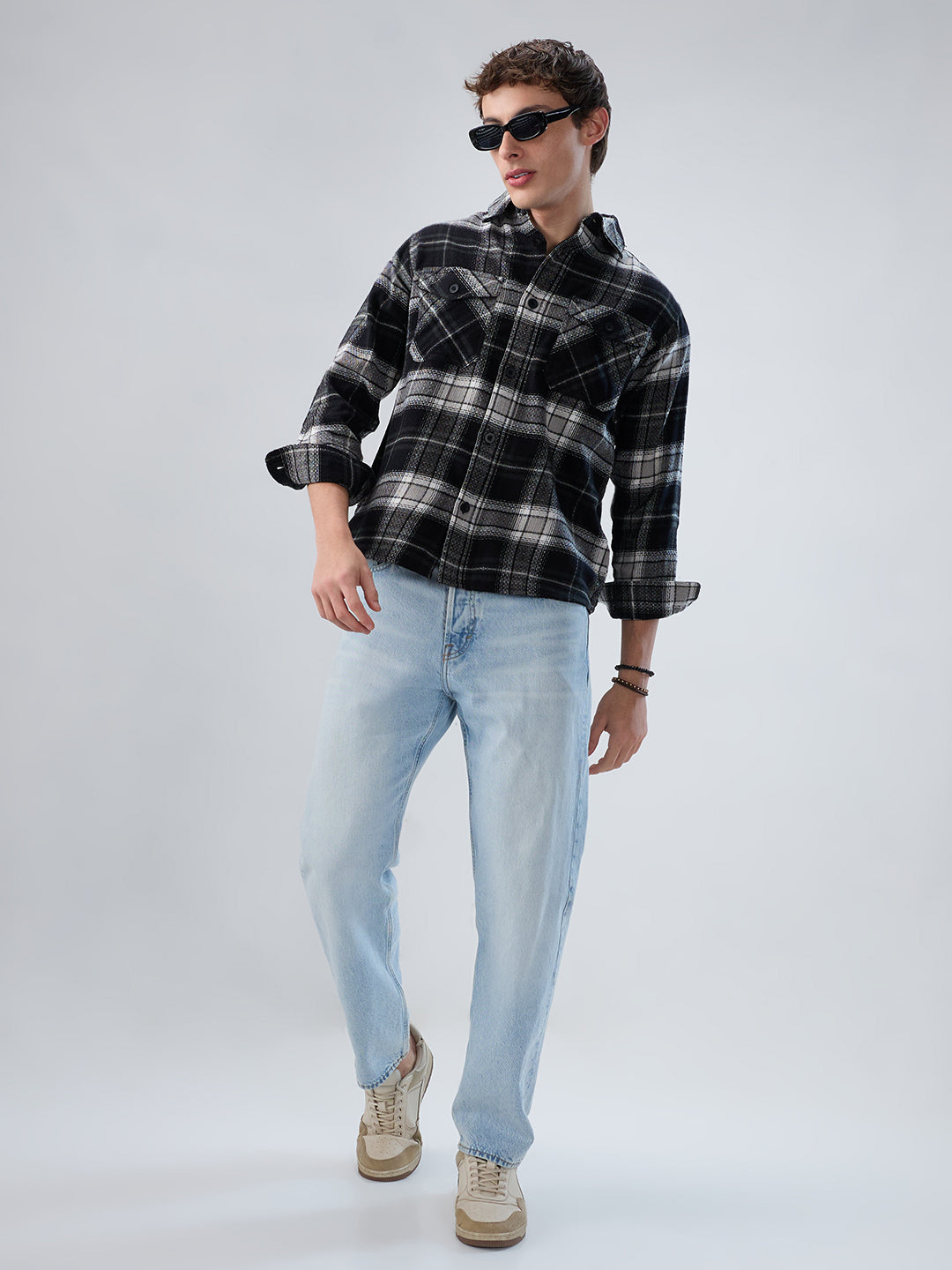 Premium Emerald Black Checks Twin Pocket Flannel Shirt