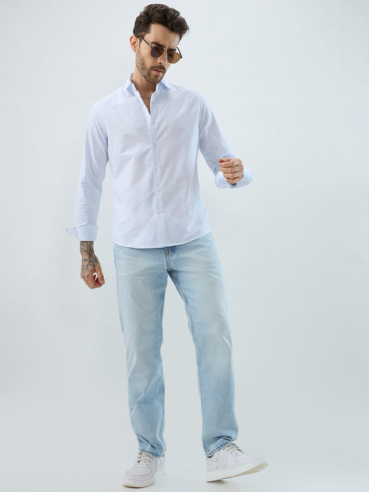 Pearl Weave Classic White Seersucker Shirt